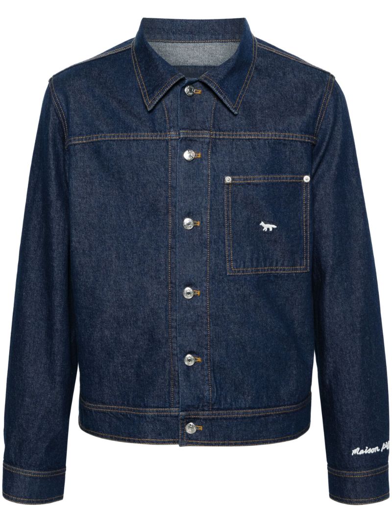Blue Logo-embroidered Denim Jacket