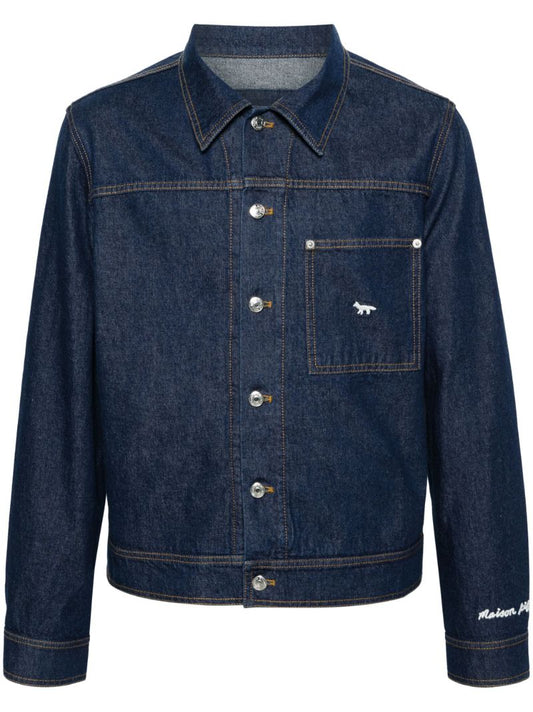 Blue Logo-embroidered Denim Jacket