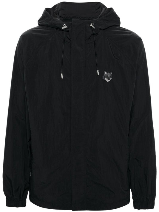 Black Bold Fox Head Windbreaker