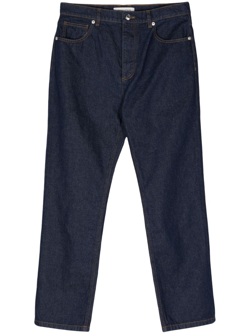 Blue Profile Fox-embroidered Straight-leg Jeans