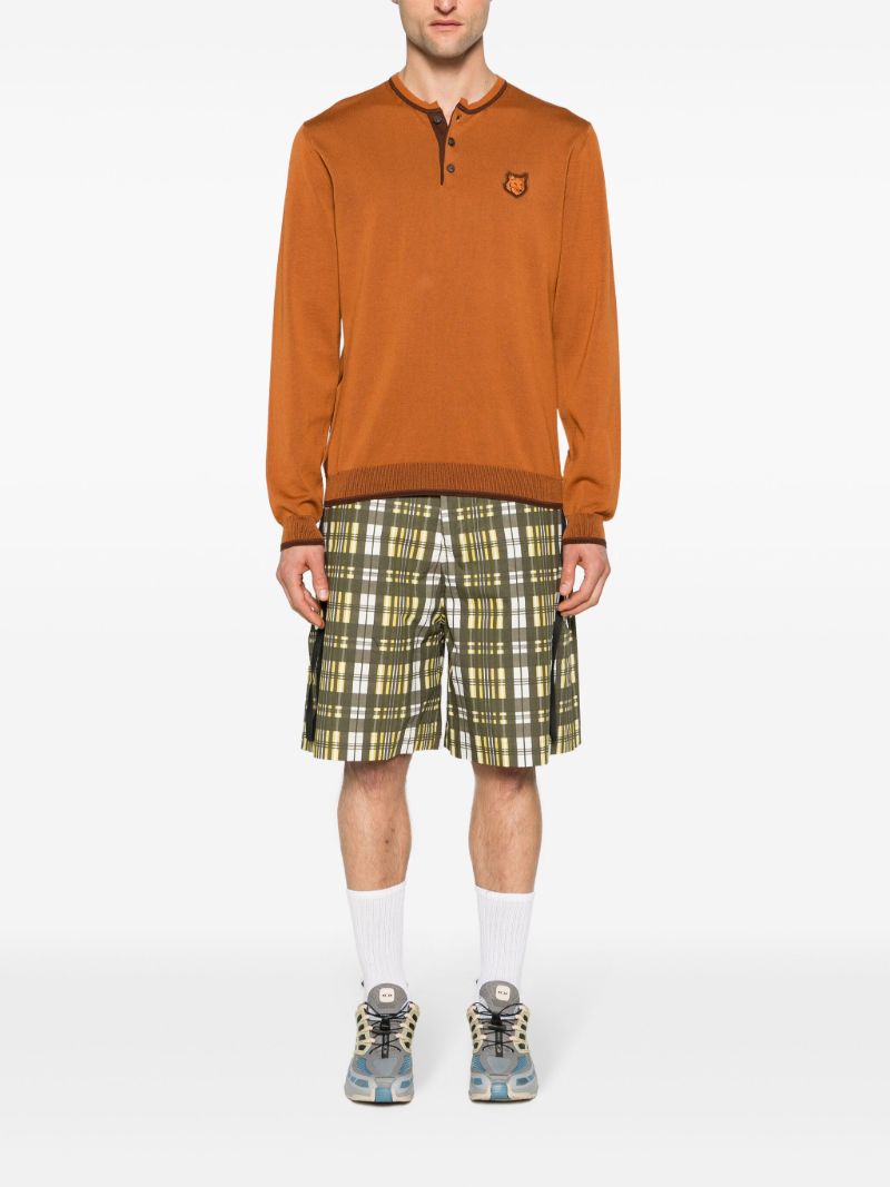 Brown Bold Fox Head Cotton Sweater