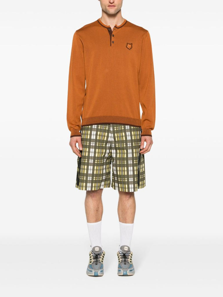 Brown Bold Fox Head Cotton Sweater