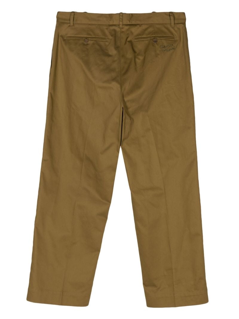 Green Straight-leg Cotton Chinos