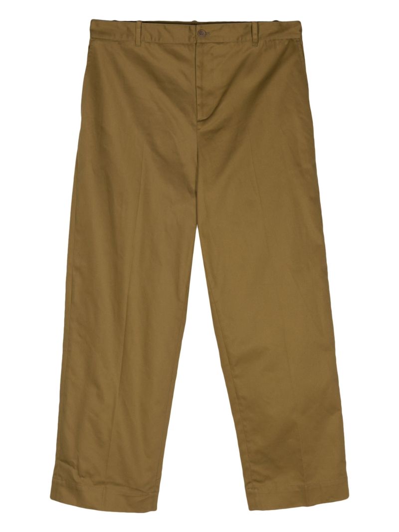 Green Straight-leg Cotton Chinos