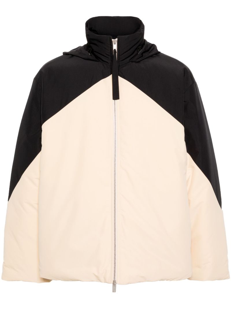 Black Colour-block Padded Jacket