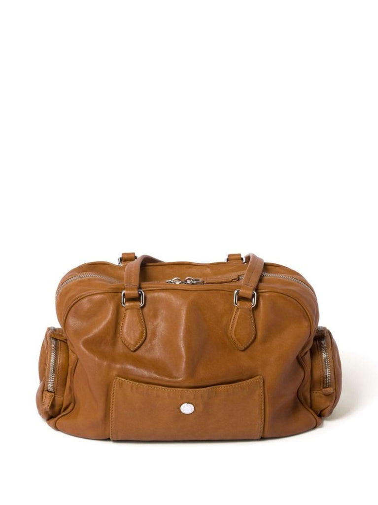 Brown Logo Embossed Tote Bag