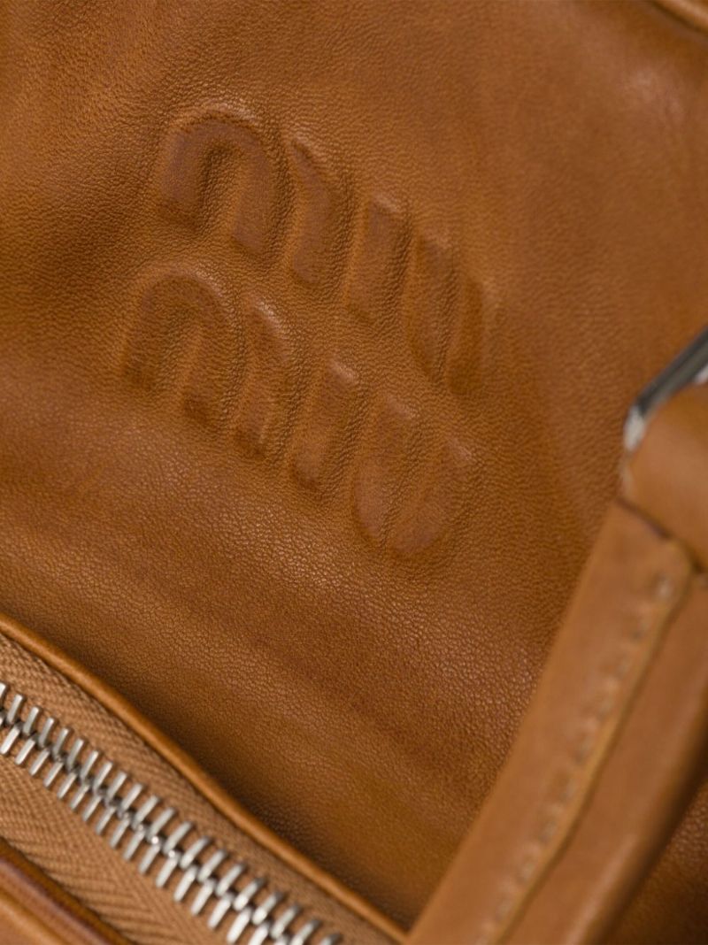 Brown Logo Embossed Tote Bag