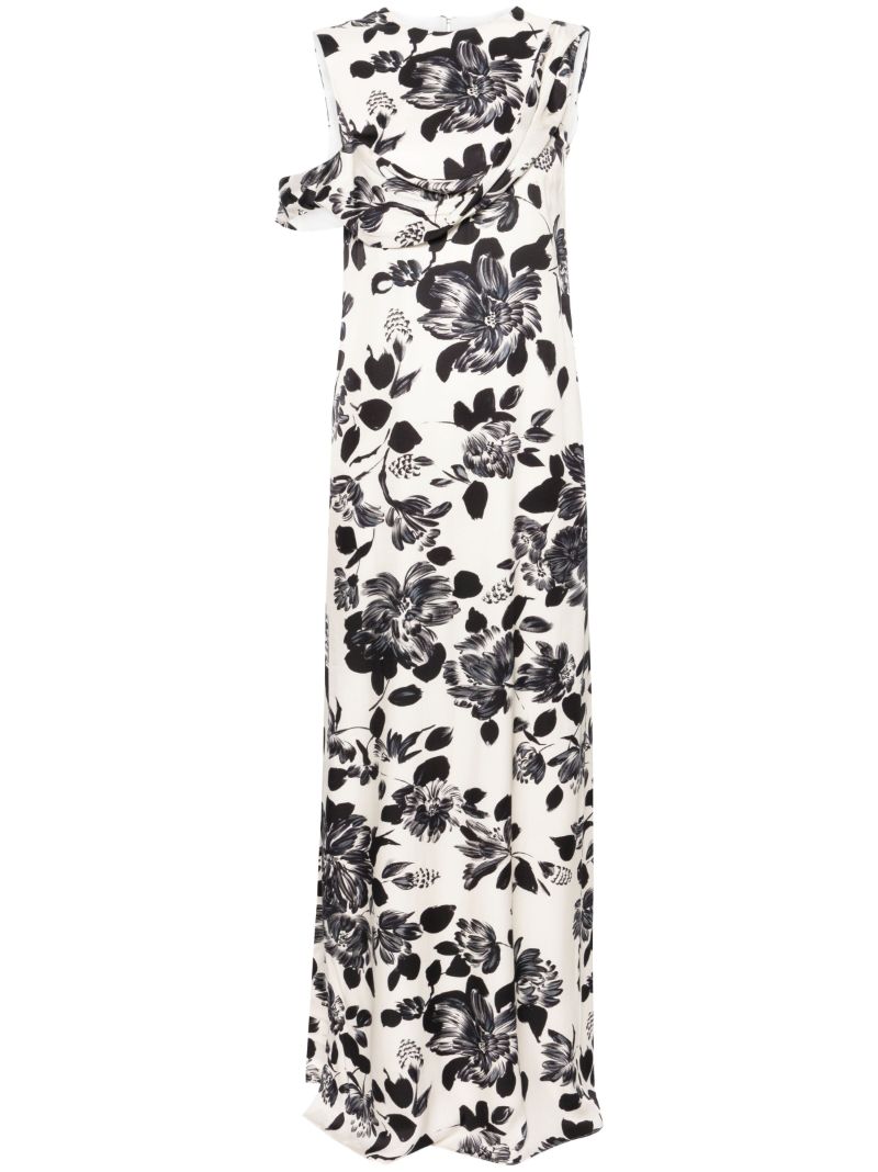White Drifa Floral-print Maxi Dress