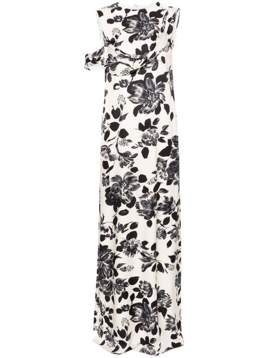 White Drifa Floral-print Maxi Dress