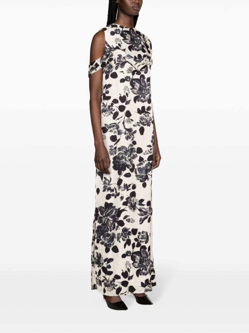 White Drifa Floral-print Maxi Dress