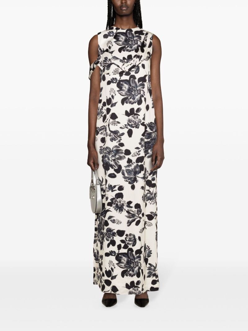 White Drifa Floral-print Maxi Dress