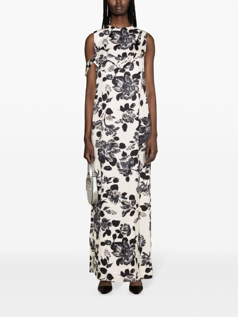 White Drifa Floral-print Maxi Dress