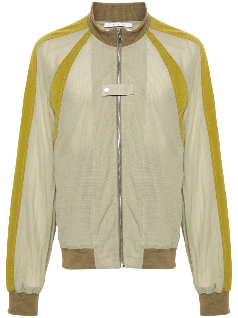 Green Thussar Panelled Bomber Jacket