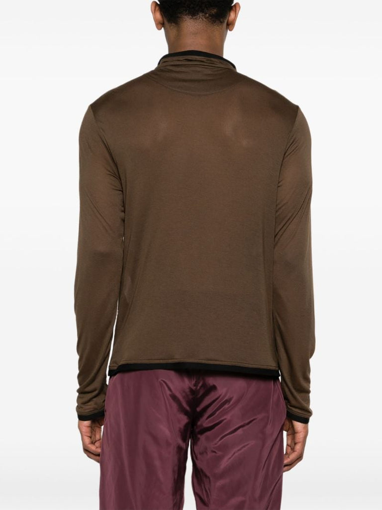 Brown Sidur Semi-sheer Cardigan