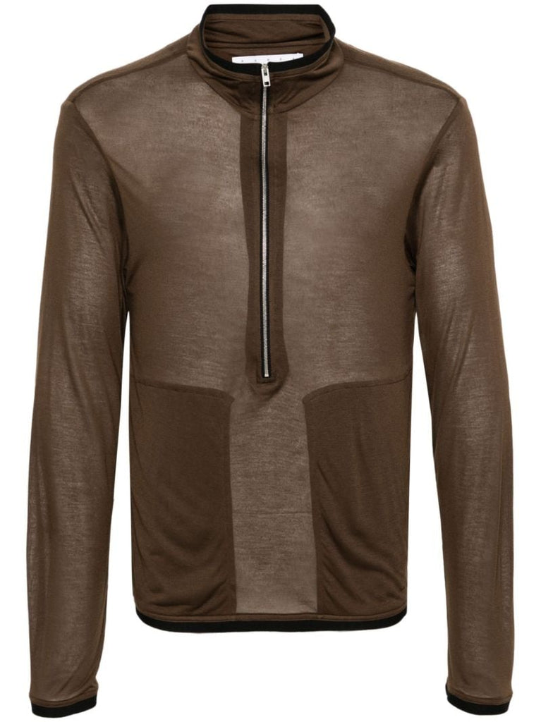 Brown Sidur Semi-sheer Cardigan