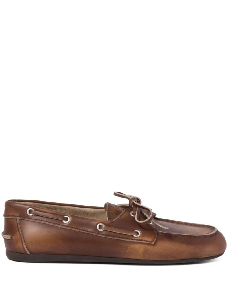 Bleached Leather Loafers