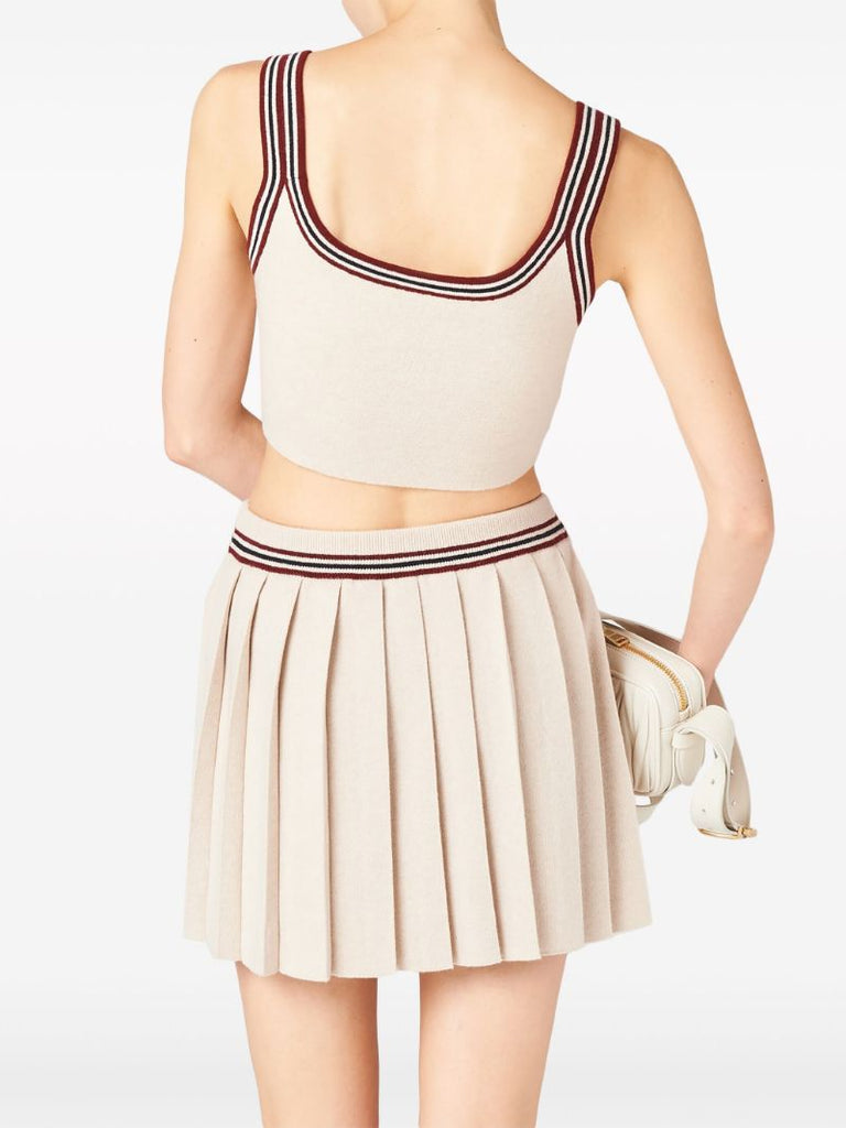 Neutral Cashmere Pleated Skirt