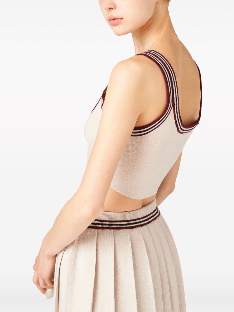 Neutral Logo Intarsia Cashmere Top