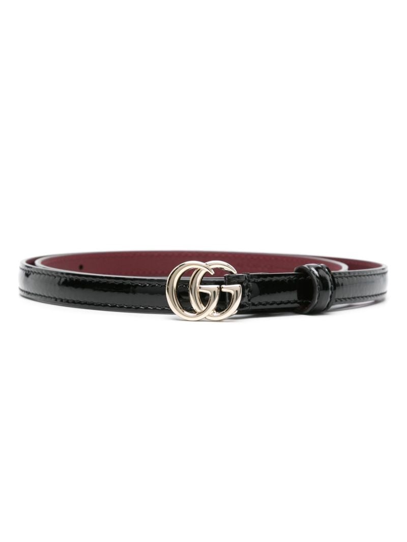 Black Gg Marmont Thin Leather Belt