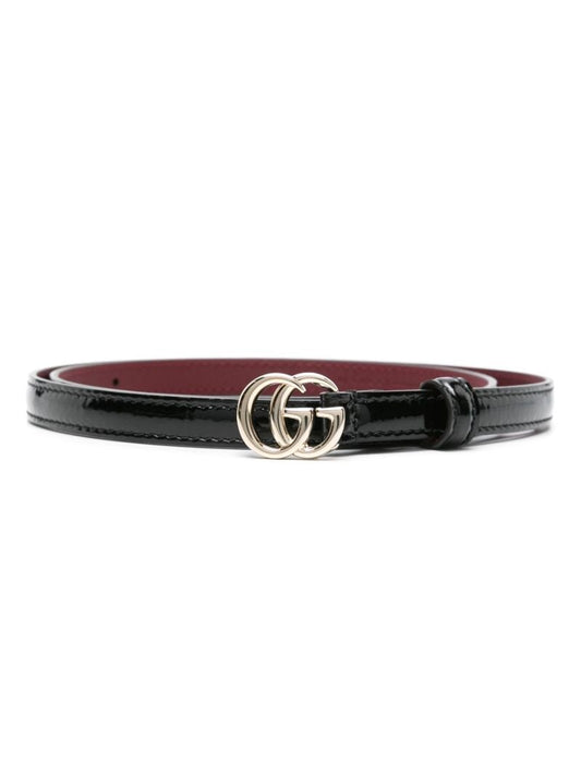 Black Gg Marmont Thin Leather Belt