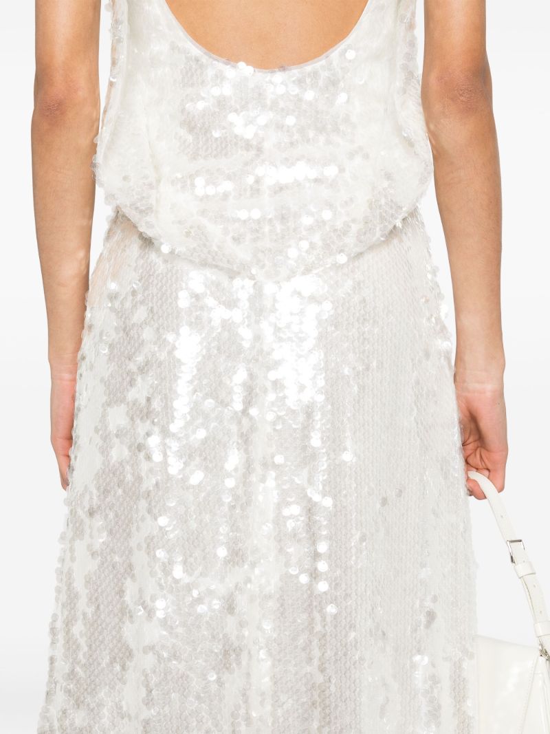 White Leoni Sequinned Gown
