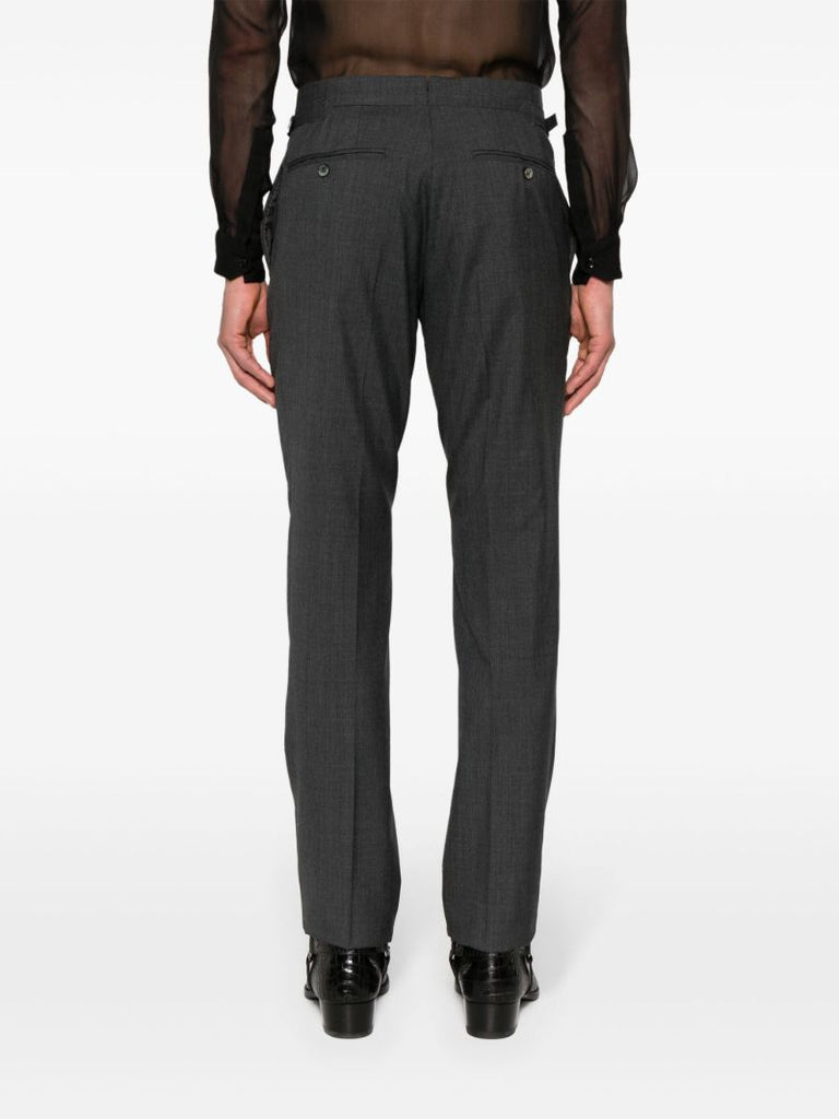 Grey Tailored Wool Trousers