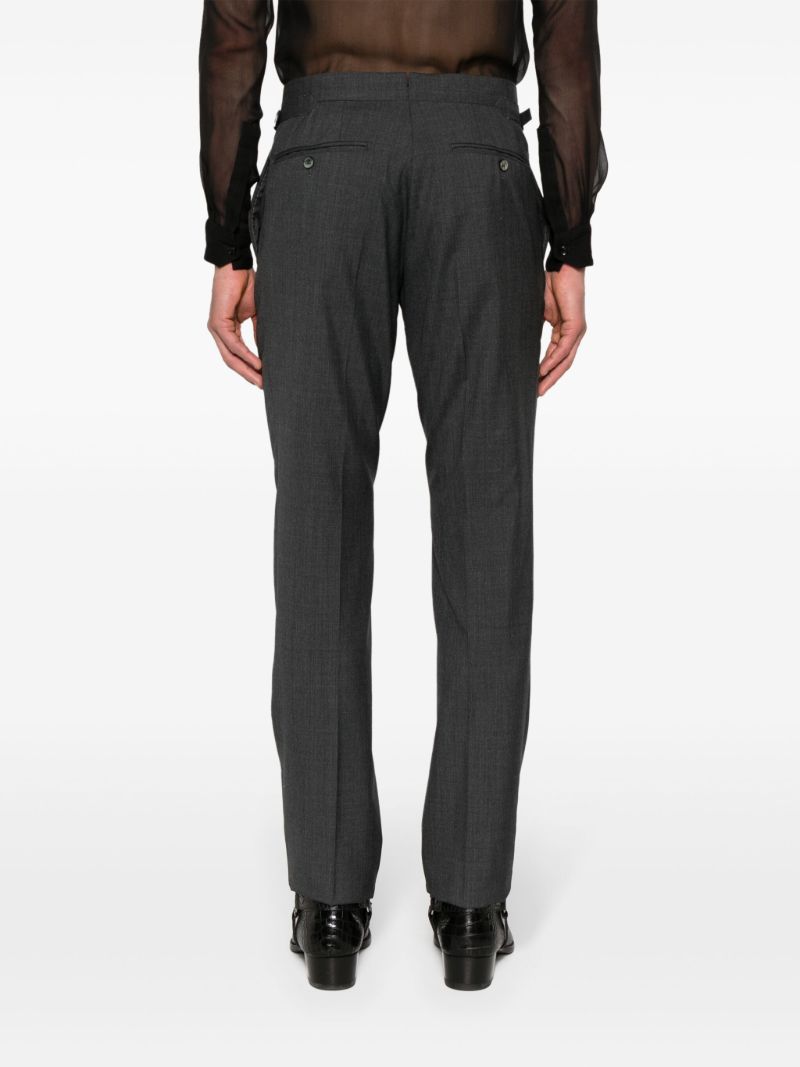 Grey Tailored Wool Trousers