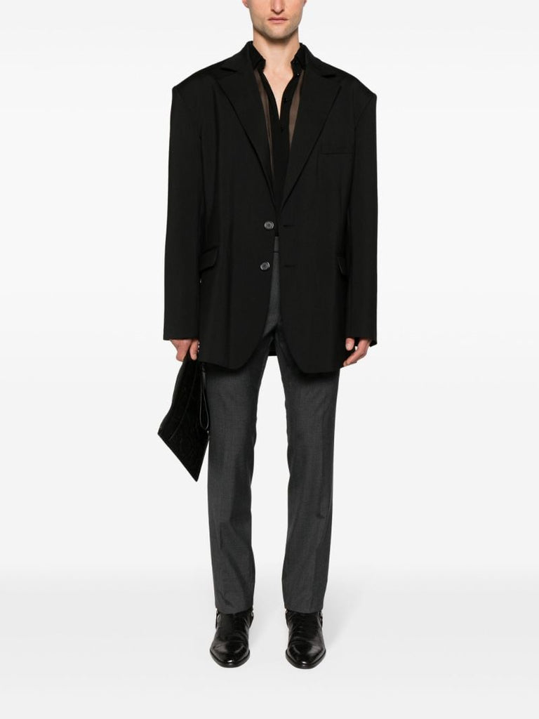 Grey Tailored Wool Trousers
