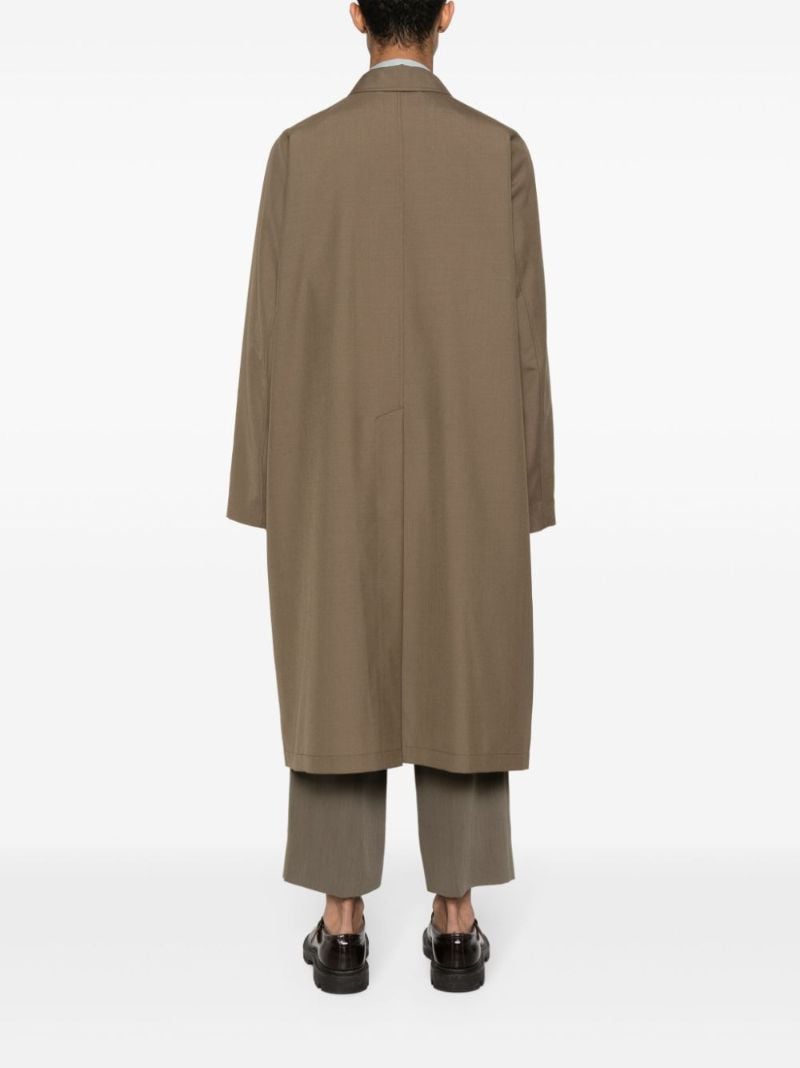 Brown Point-collar Car Coat
