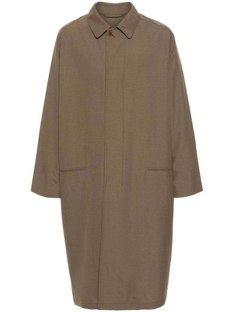 Brown Point-collar Car Coat