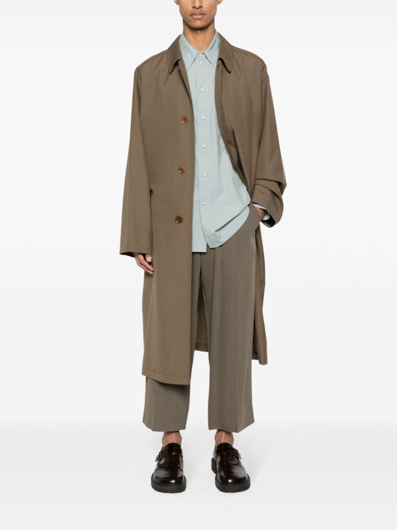 Brown Point-collar Car Coat
