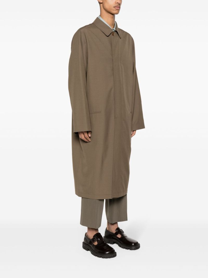 Brown Point-collar Car Coat