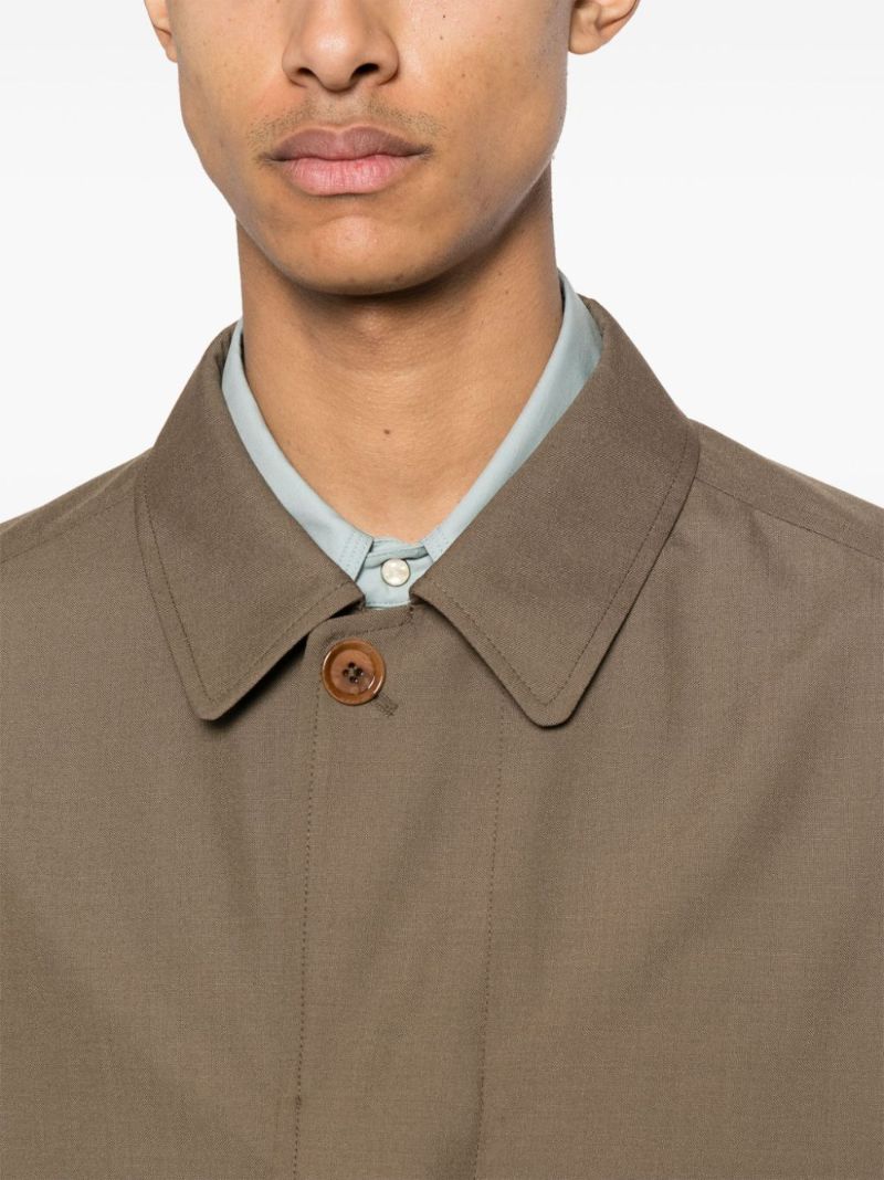 Brown Point-collar Car Coat