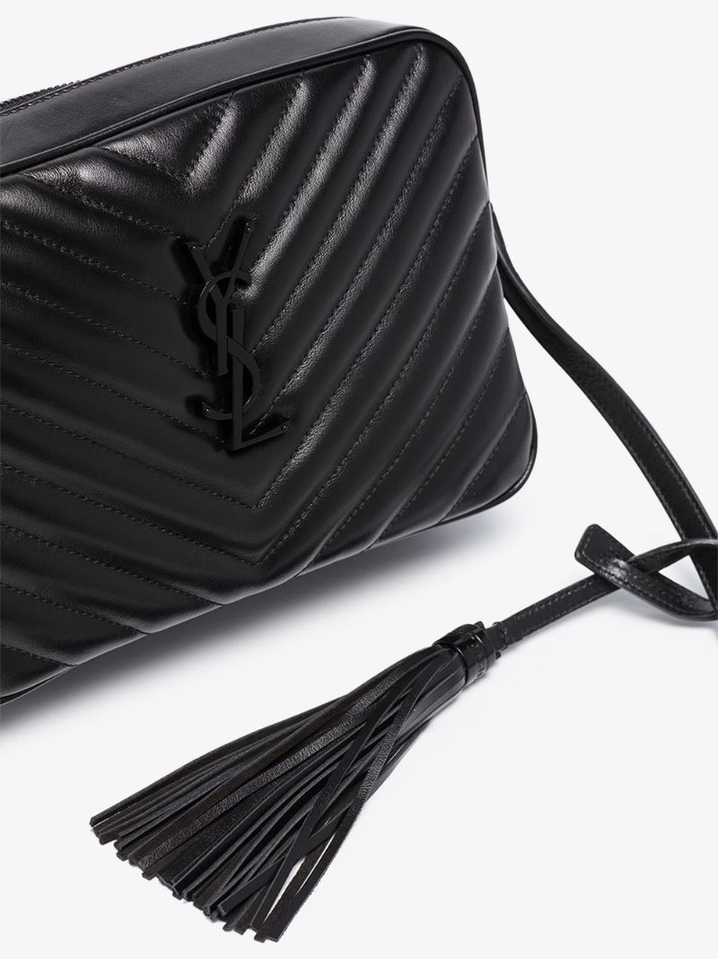 Black Lou Quilted Leather Cross Body Bag