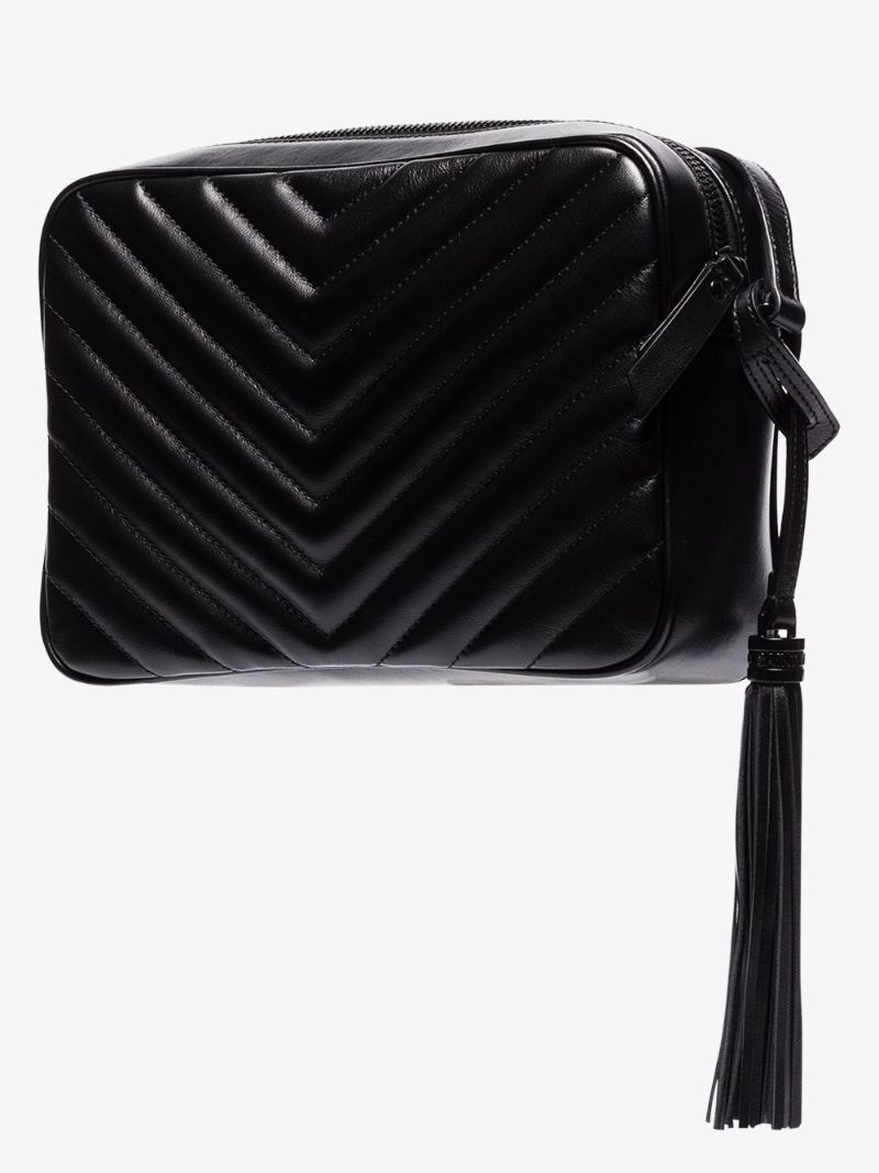 Black Lou Quilted Leather Cross Body Bag