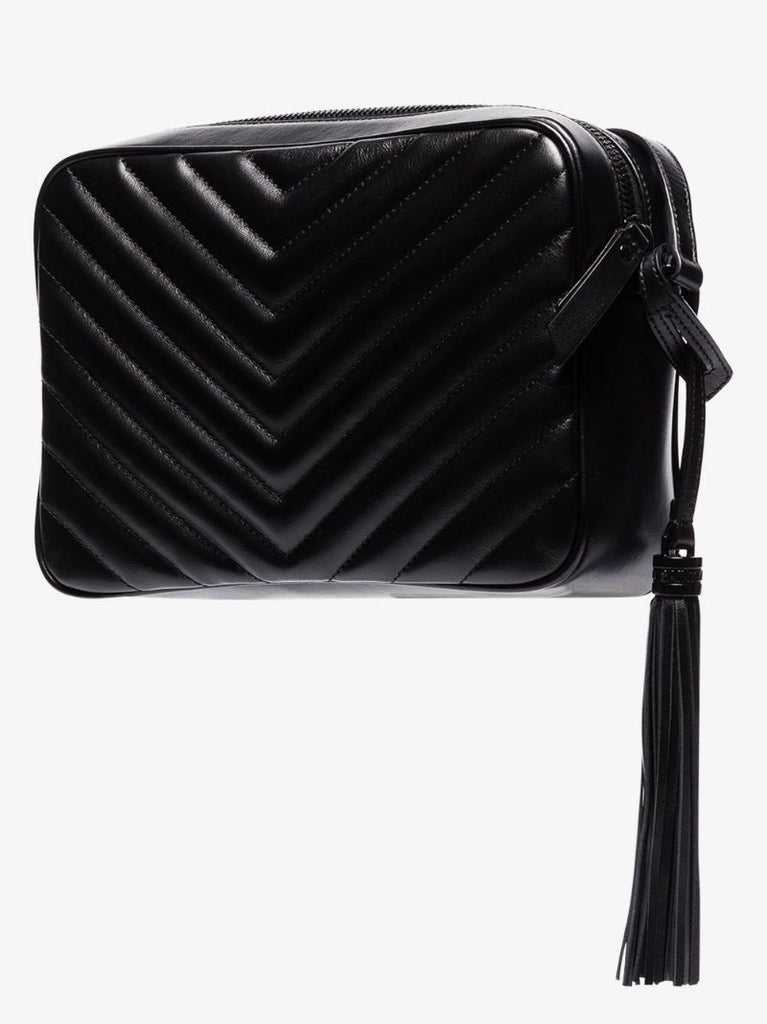 Black Lou Quilted Leather Cross Body Bag
