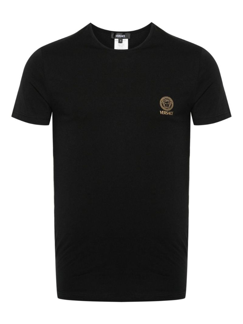 White and Black Medusa-print Cotton T-shirt Set