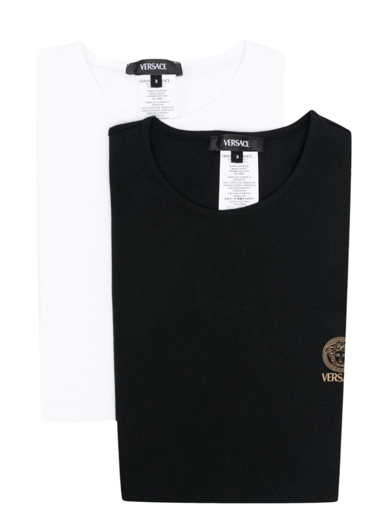 White and Black Medusa-print Cotton T-shirt Set