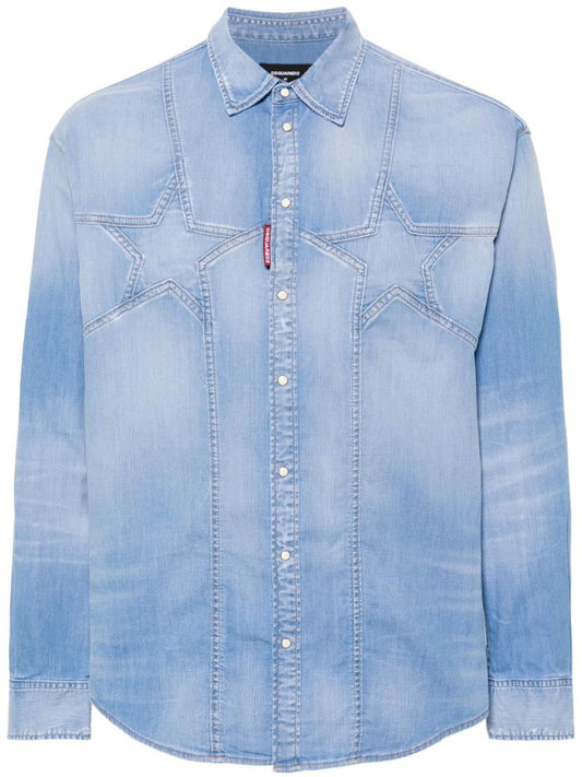 Blue Twin Stars Denim Shirt