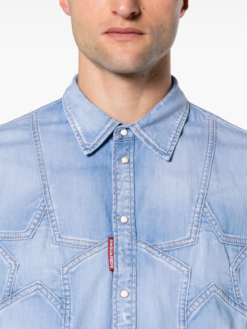 Blue Twin Stars Denim Shirt