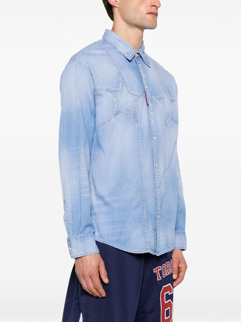 Blue Twin Stars Denim Shirt