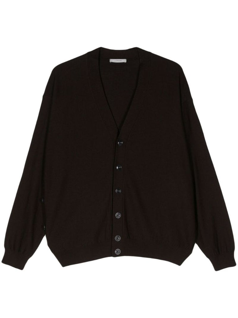 Brown V-neck Knit Cardigan
