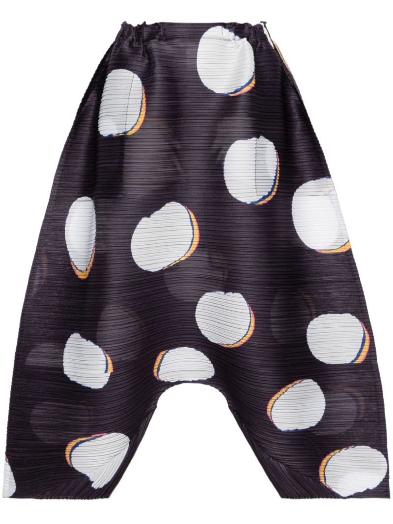 Purple Bean Dots Drop-crotch Trousers
