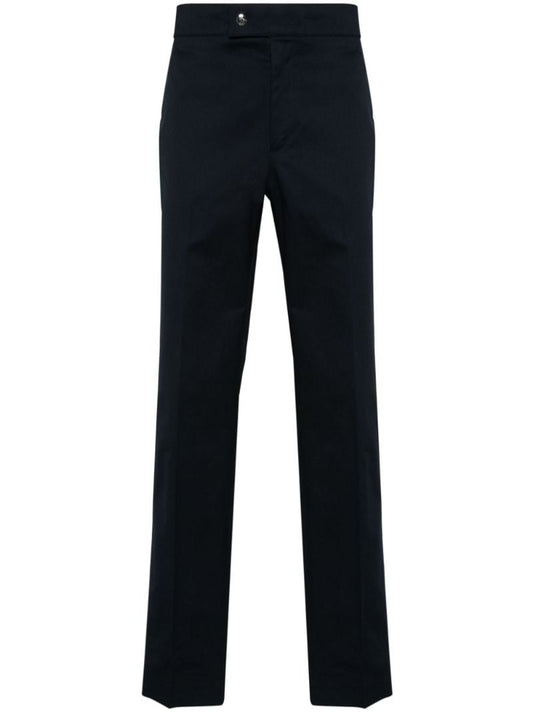 Blue Straight-leg Cotton Trousers