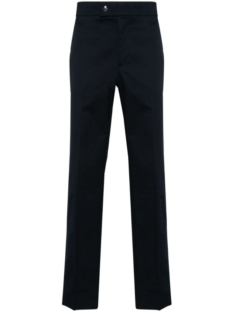 Blue Straight-leg Cotton Trousers