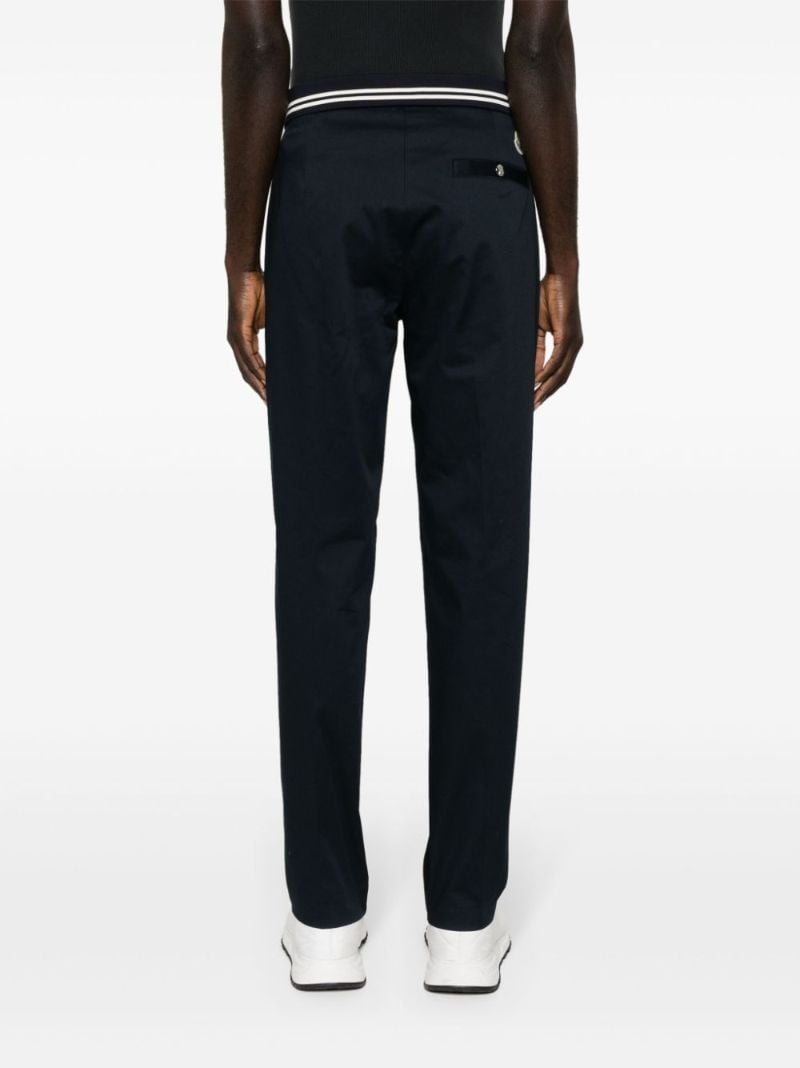 Blue Straight-leg Cotton Trousers