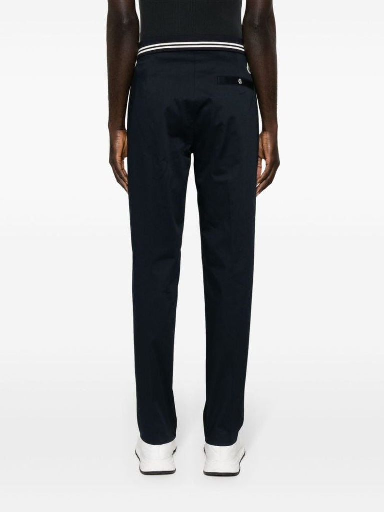 Blue Straight-leg Cotton Trousers
