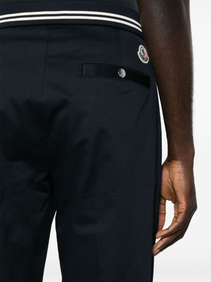 Blue Straight-leg Cotton Trousers