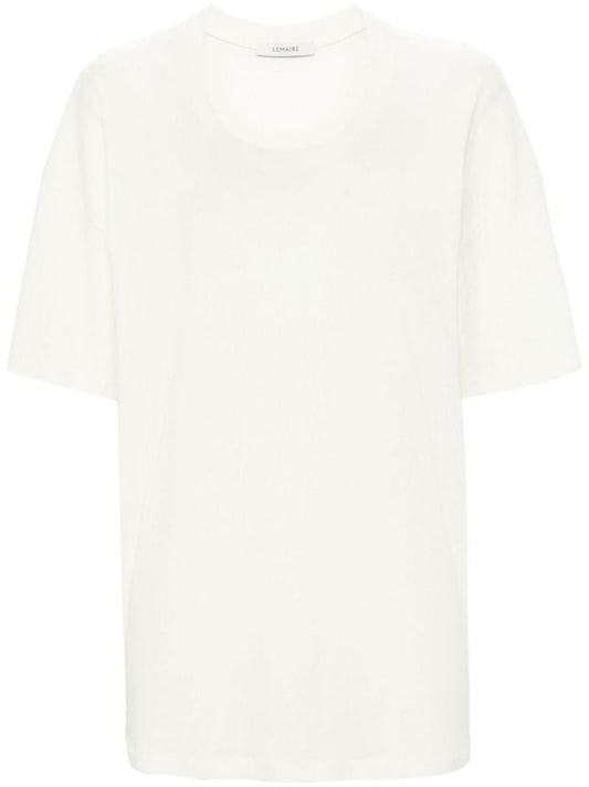 Yellow Scoop Neck Cotton T-shirt
