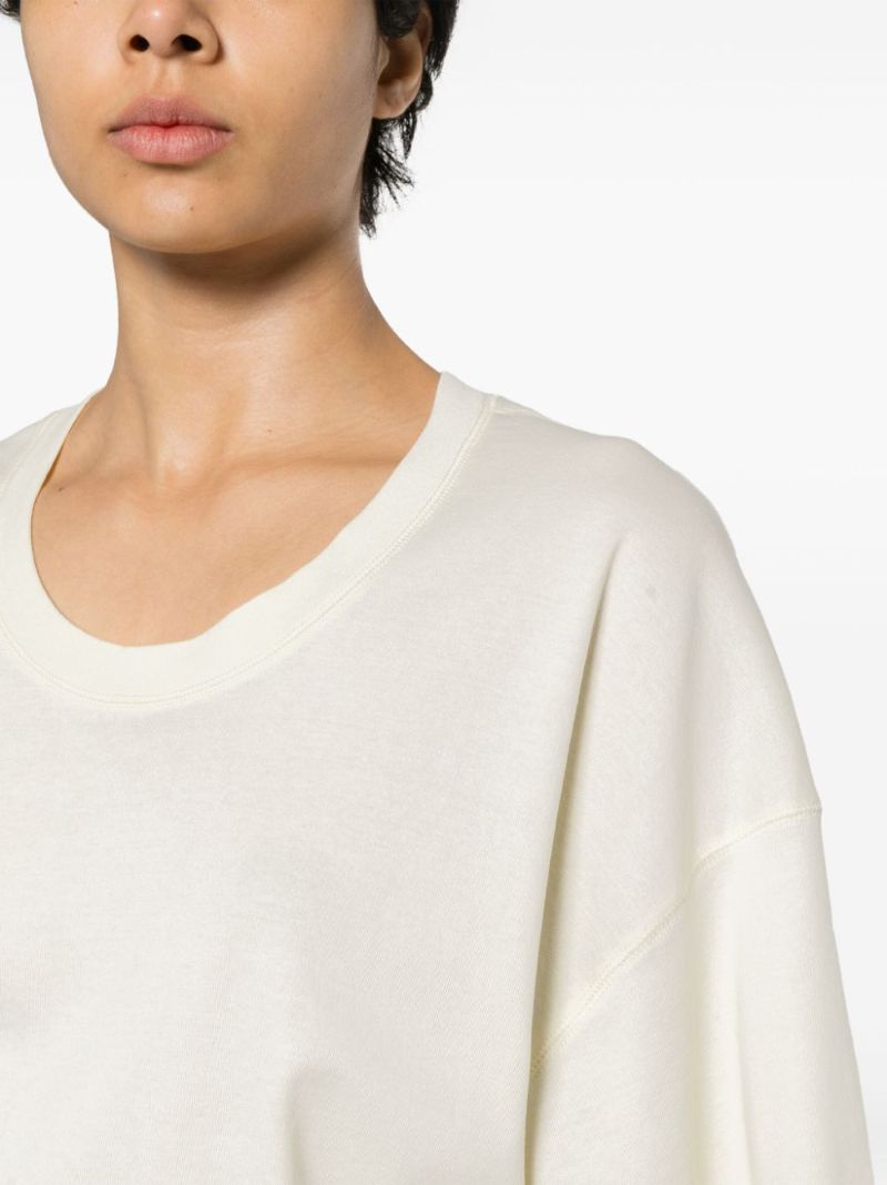 Yellow Scoop Neck Cotton T-shirt